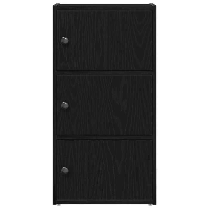 Bookcase Black Oak 40x24x77 cm Engineered Wood