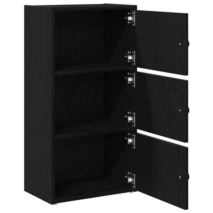 Bookcase Black Oak 40x24x77 cm Engineered Wood