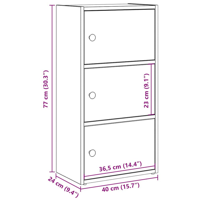 Bibliotecă Lemn Vechi 40x24x77 cm Lemn Produs