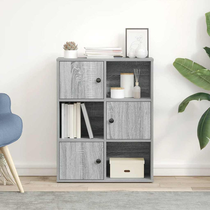 Bookcase Grey Sonoma 60x24x76.5 cm Engineered Wood