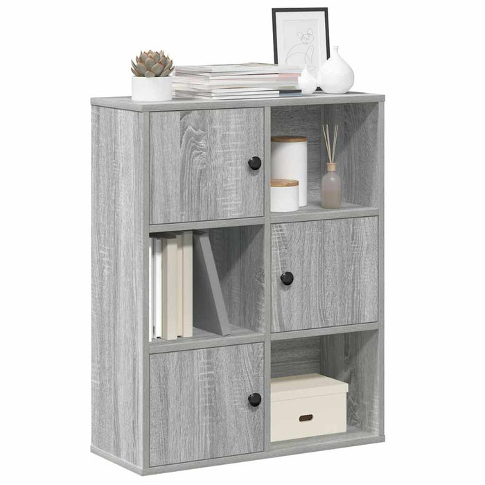 Bookcase Grey Sonoma 60x24x76.5 cm Engineered Wood