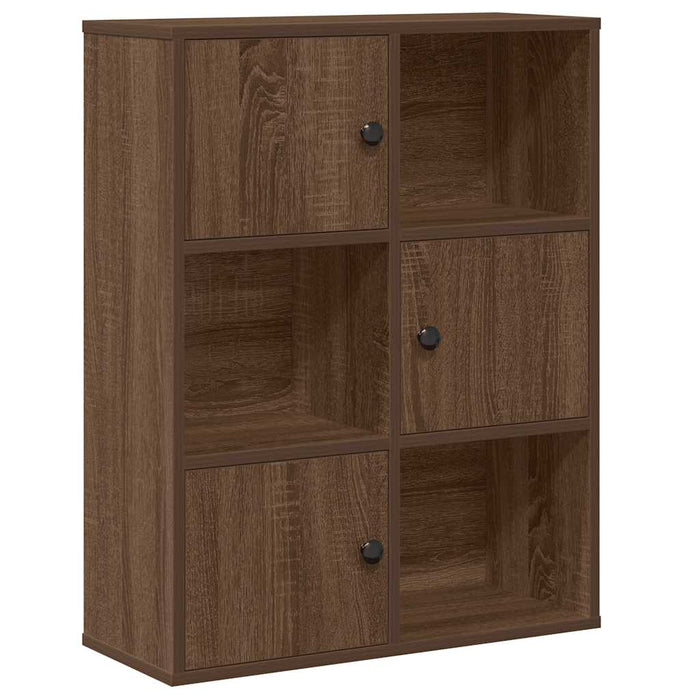 Bookcase Brown Oak 60x24x76.5 cm Engineered Wood