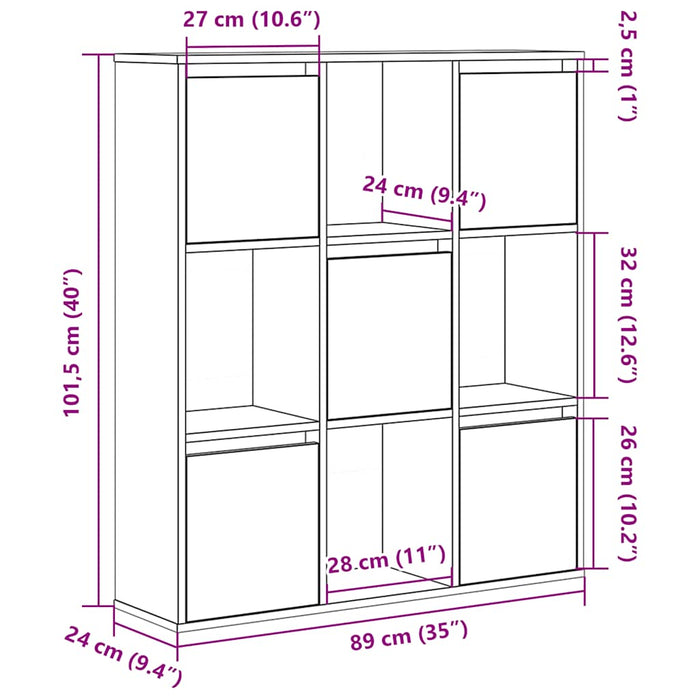 Bibliotecă Albă 89x24x101,5 cm Lemn de inginerie