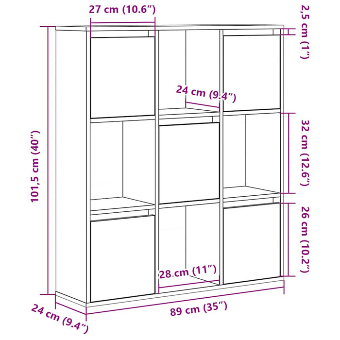 Bibliotecă Artisan Stejar 89x24x101,5 cm Lemn de inginerie