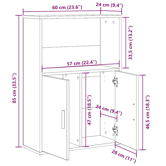 Bibliotecă Albă 60x24x85 cm Lemn de inginerie