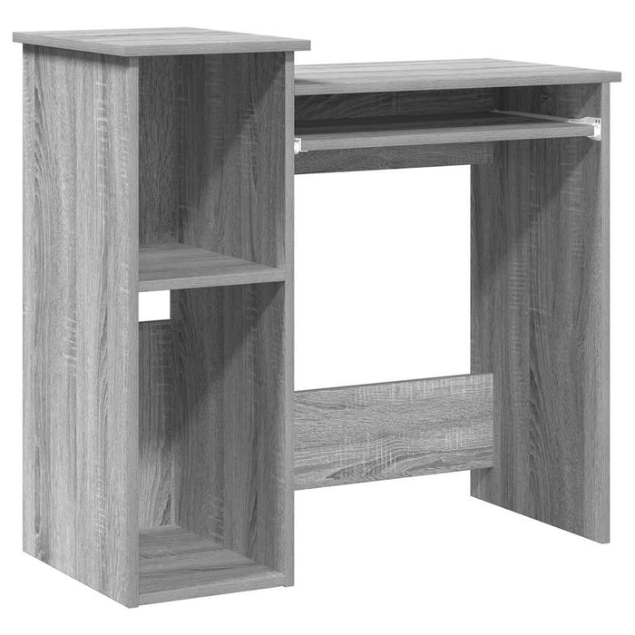 Desk with Shelves Grey Sonoma 84x40x78 cm Engineered Wood