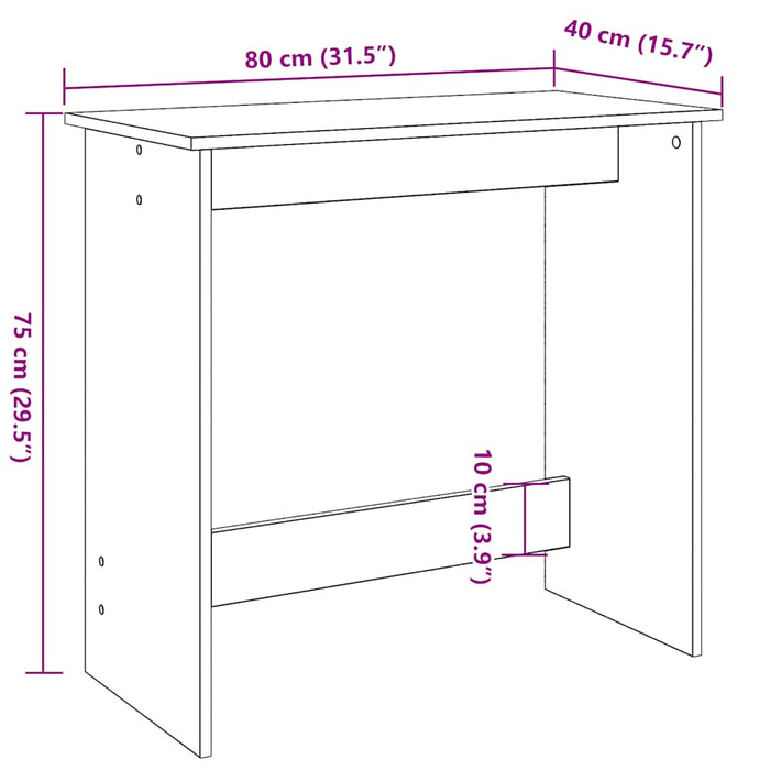 Birou Negru 80x40x75 cm Lemn Tehnic