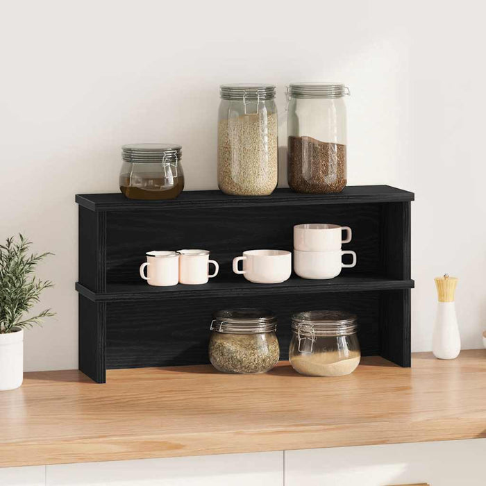 Kitchen Racks Stackable 2 pcs Black 60x15x16 cm