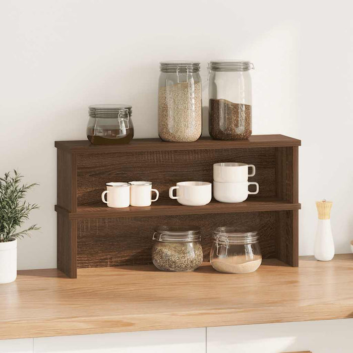 Kitchen Racks Stackable 2 pcs Brown Oak 60x15x16 cm