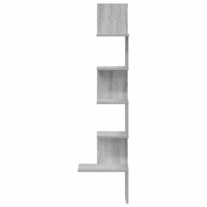 Wall Corner Shelf Grey Sonoma 32x32x127,5 cm Engineered Wood