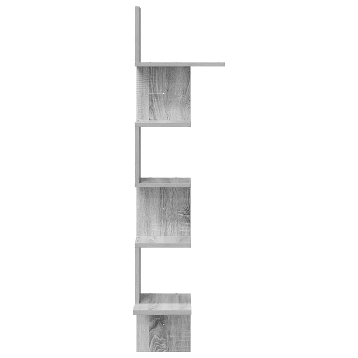 Wall Corner Shelf Grey Sonoma 32x32x127,5 cm Engineered Wood