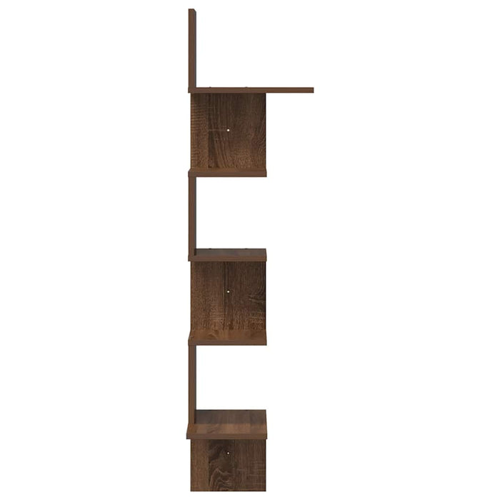 Wall Corner Shelf Brown Oak 32x32x127,5 cm Engineered Wood