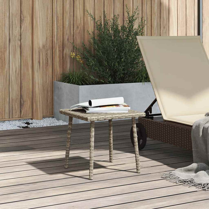 Garden Coffee Table Rectangular Light Grey 40x40x37 cm Poly Rattan