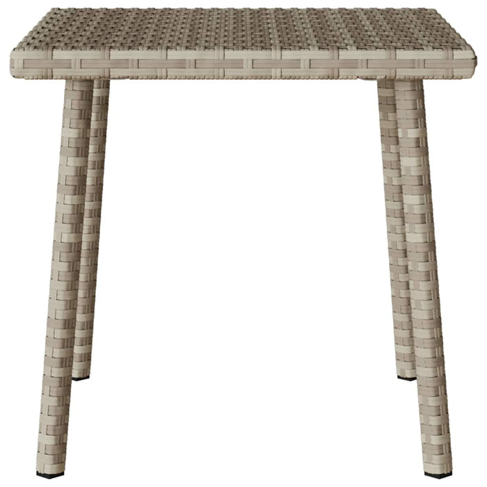 Garden Coffee Table Rectangular Light Grey 40x40x37 cm Poly Rattan