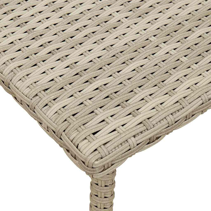 Garden Coffee Table Rectangular Light Grey 40x40x37 cm Poly Rattan