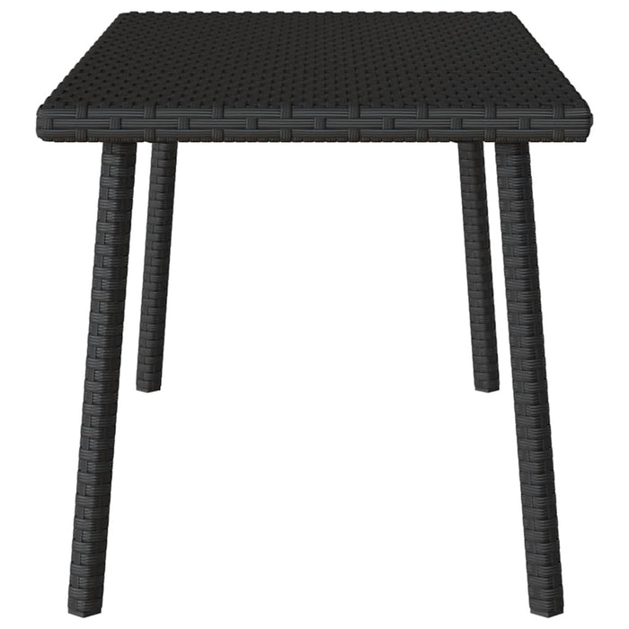 Garden Coffee Table Rectangular Black 80x40x37 cm Poly Rattan