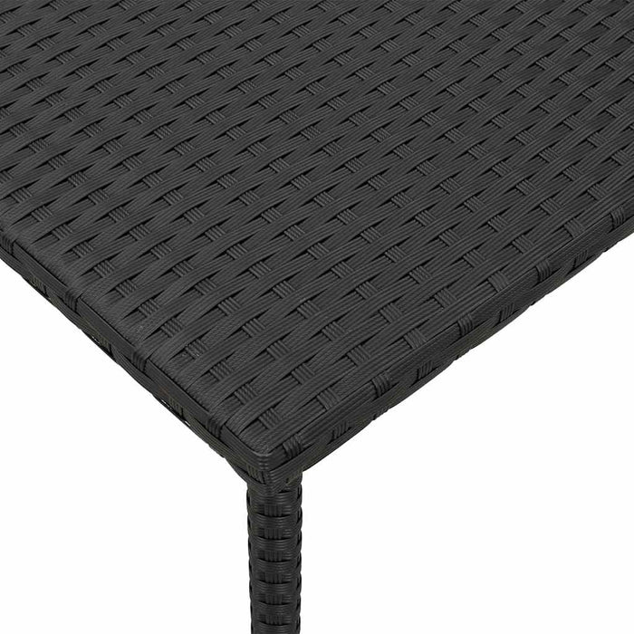 Garden Coffee Table Rectangular Black 80x40x37 cm Poly Rattan