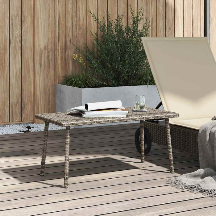 Garden Coffee Table Rectangular Grey 80x40x37 cm Poly Rattan