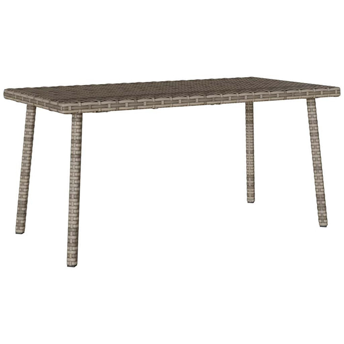 Garden Coffee Table Rectangular Grey 80x40x37 cm Poly Rattan