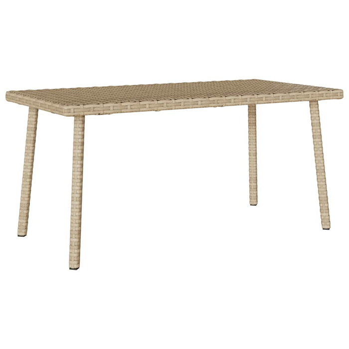 Garden Coffee Table Rectangular Beige 80x40x37 cm Poly Rattan