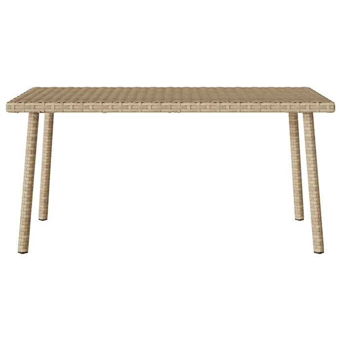 Garden Coffee Table Rectangular Beige 80x40x37 cm Poly Rattan