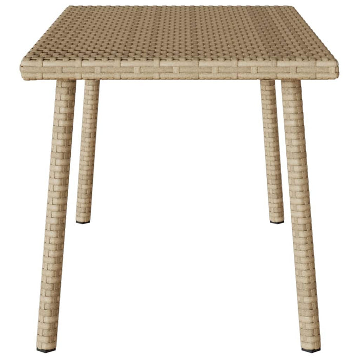 Garden Coffee Table Rectangular Beige 80x40x37 cm Poly Rattan