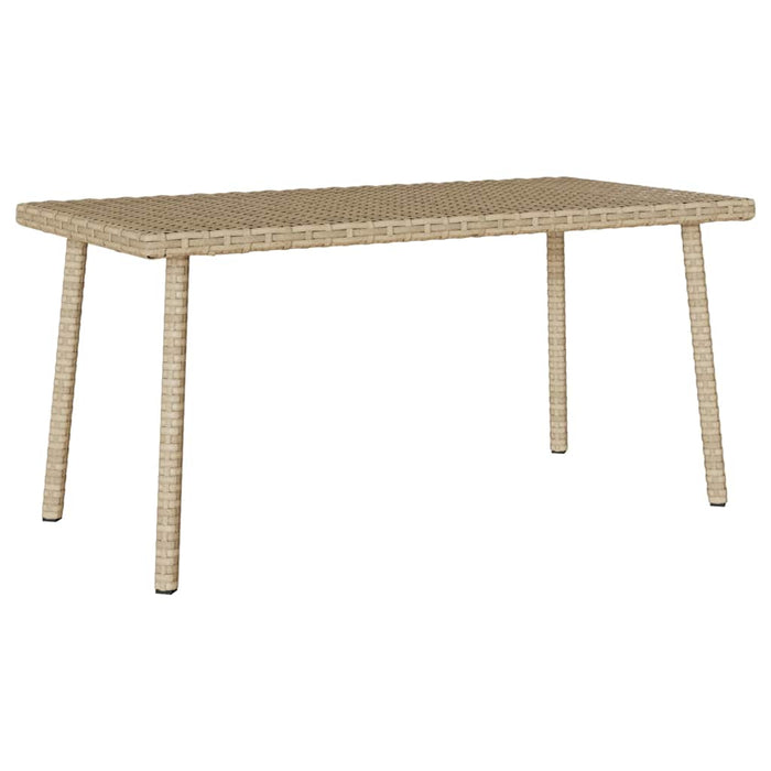 Garden Coffee Table Rectangular Beige 80x40x37 cm Poly Rattan