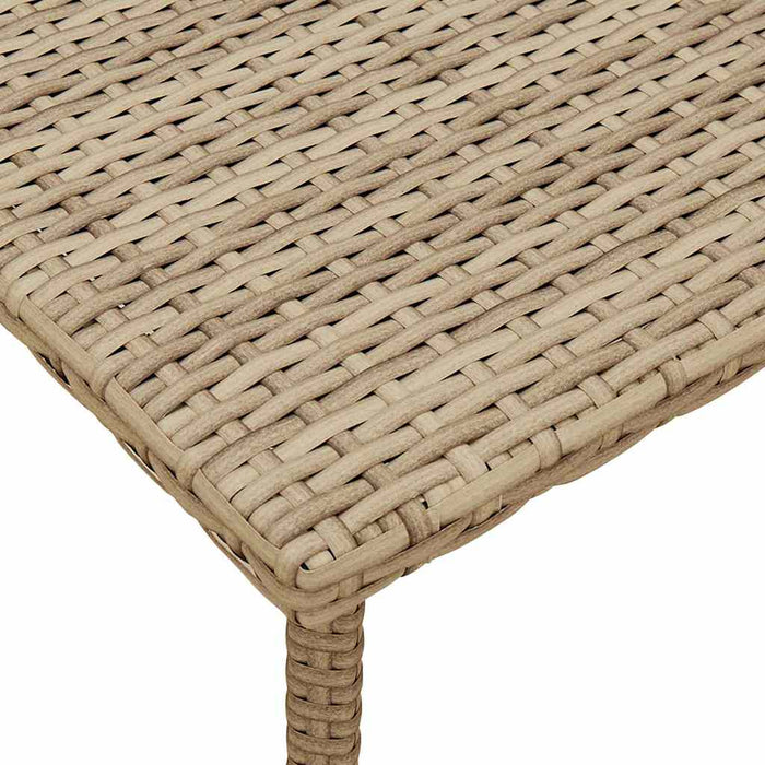 Garden Coffee Table Rectangular Beige 80x40x37 cm Poly Rattan