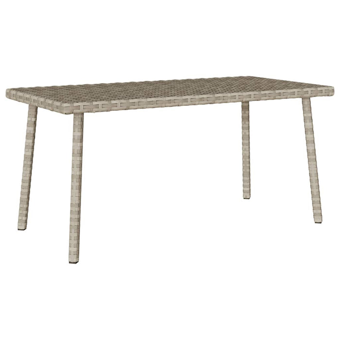 Garden Coffee Table Rectangular Light Grey 80x40x37 cm Poly Rattan