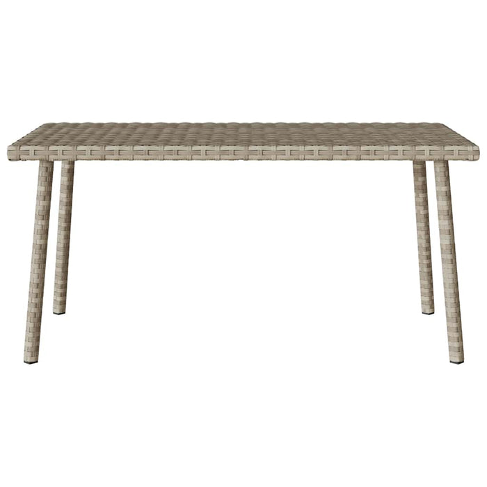 Garden Coffee Table Rectangular Light Grey 80x40x37 cm Poly Rattan