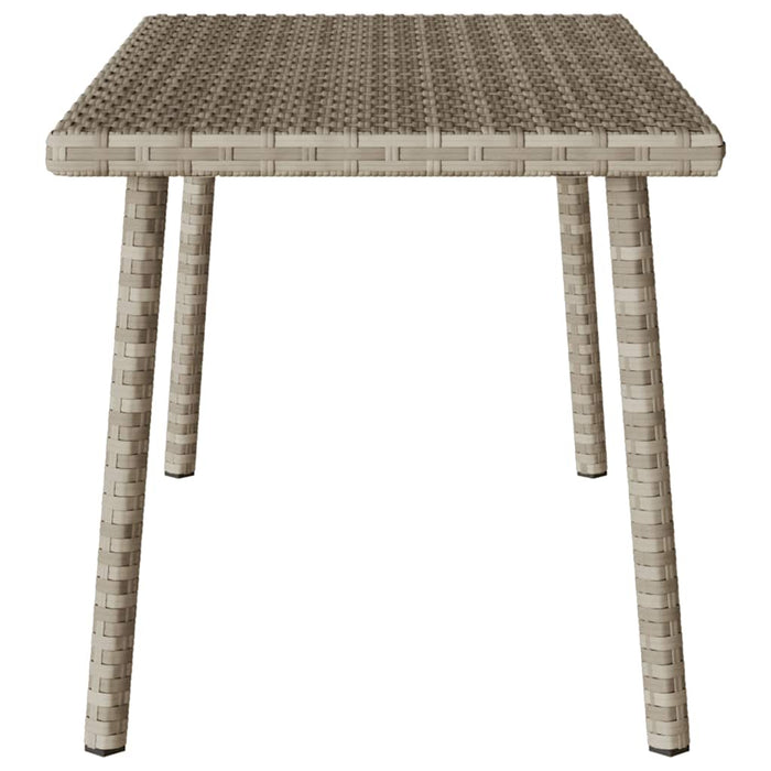 Garden Coffee Table Rectangular Light Grey 80x40x37 cm Poly Rattan