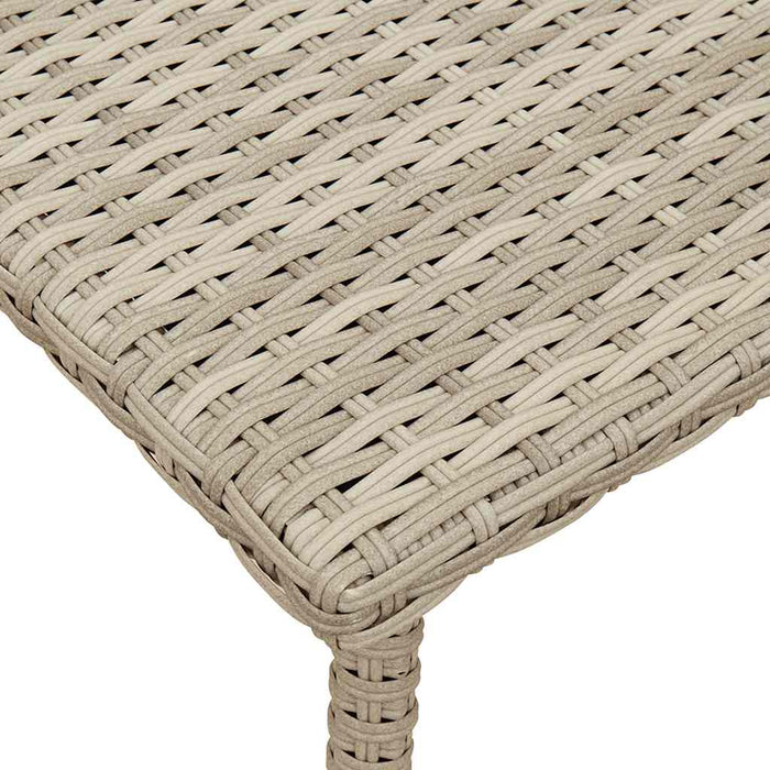 Garden Coffee Table Rectangular Light Grey 80x40x37 cm Poly Rattan