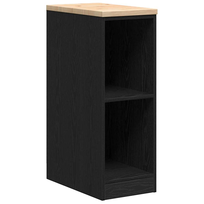 Garage Storage Cabinet Black 30x51x85 cm Solid Wood Pine