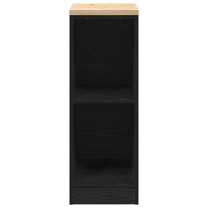 Garage Storage Cabinet Black 30x51x85 cm Solid Wood Pine