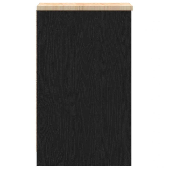 Garage Storage Cabinet Black 30x51x85 cm Solid Wood Pine