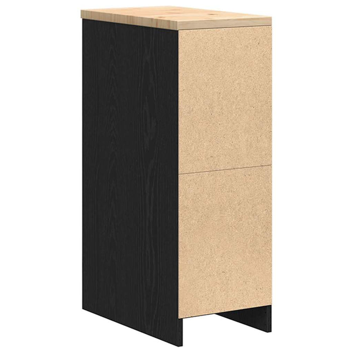 Garage Storage Cabinet Black 30x51x85 cm Solid Wood Pine