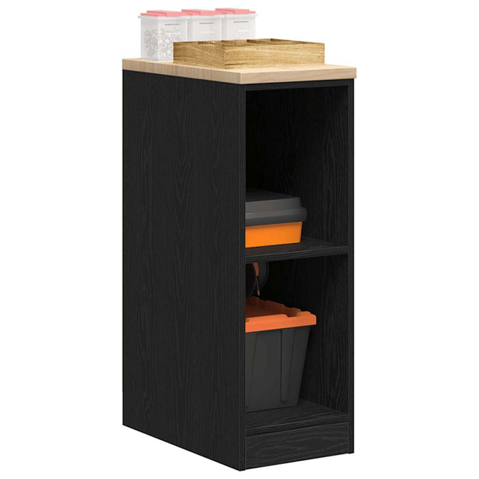 Garage Storage Cabinet Black 30x51x85 cm Solid Wood Pine