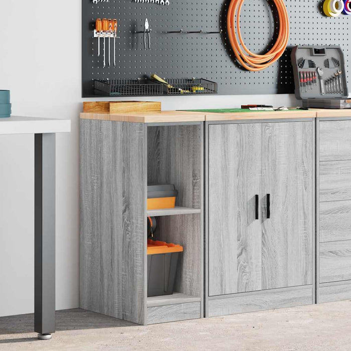 Garage Storage Cabinet Grey Sonoma 30x51x85 cm Solid Wood Pine