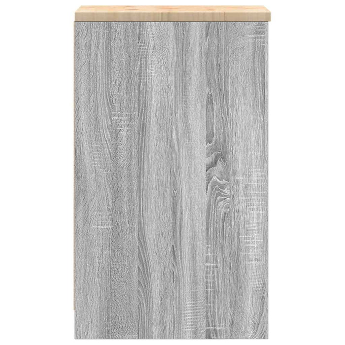 Garage Storage Cabinet Grey Sonoma 30x51x85 cm Solid Wood Pine