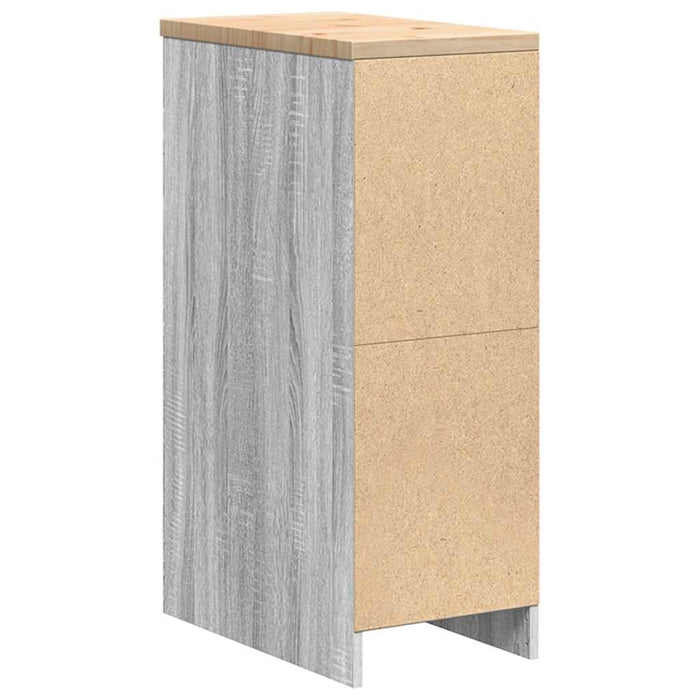 Garage Storage Cabinet Grey Sonoma 30x51x85 cm Solid Wood Pine