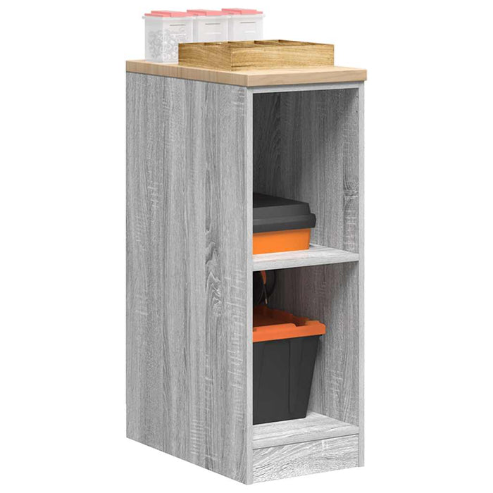 Garage Storage Cabinet Grey Sonoma 30x51x85 cm Solid Wood Pine