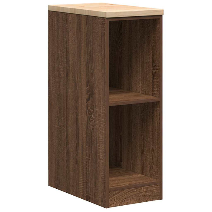 Garage Storage Cabinet Brown Oak 30x51x85 cm Solid Wood Pine