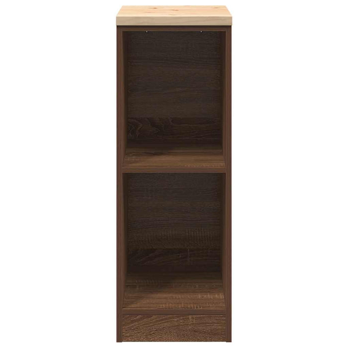 Garage Storage Cabinet Brown Oak 30x51x85 cm Solid Wood Pine