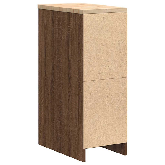 Garage Storage Cabinet Brown Oak 30x51x85 cm Solid Wood Pine