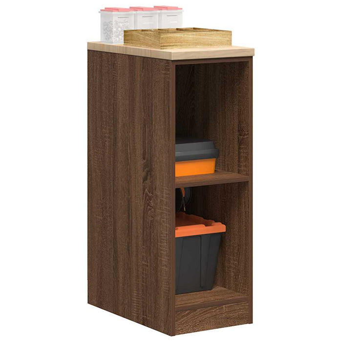 Garage Storage Cabinet Brown Oak 30x51x85 cm Solid Wood Pine