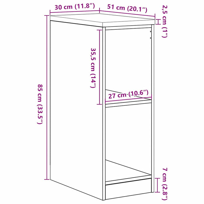 Гараж Шкаф за съхранение Artisan дъб 30x51x85 см бор масив