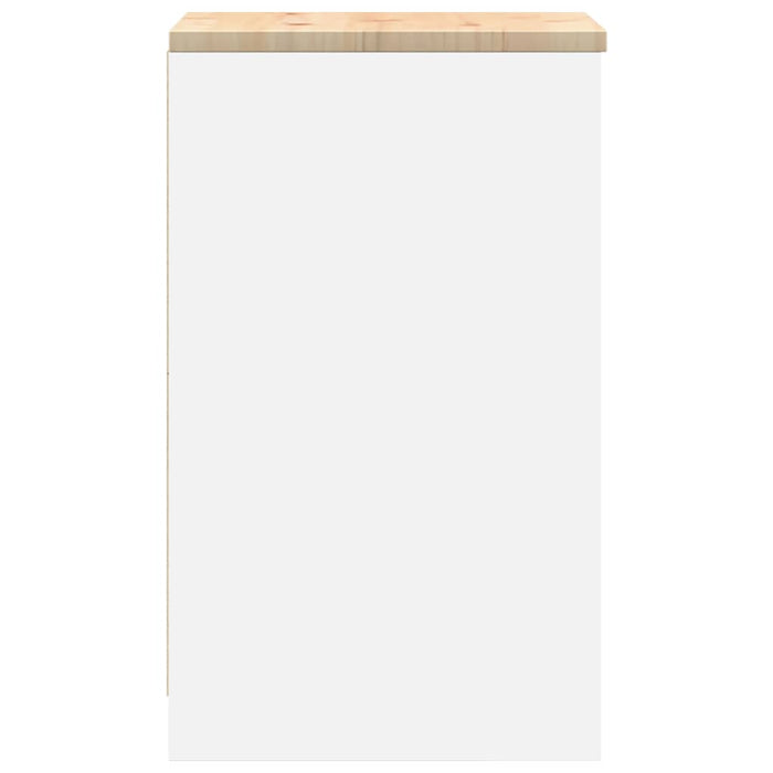 Garage Storage Cabinet White 40x51x85 cm Solid Wood Pine