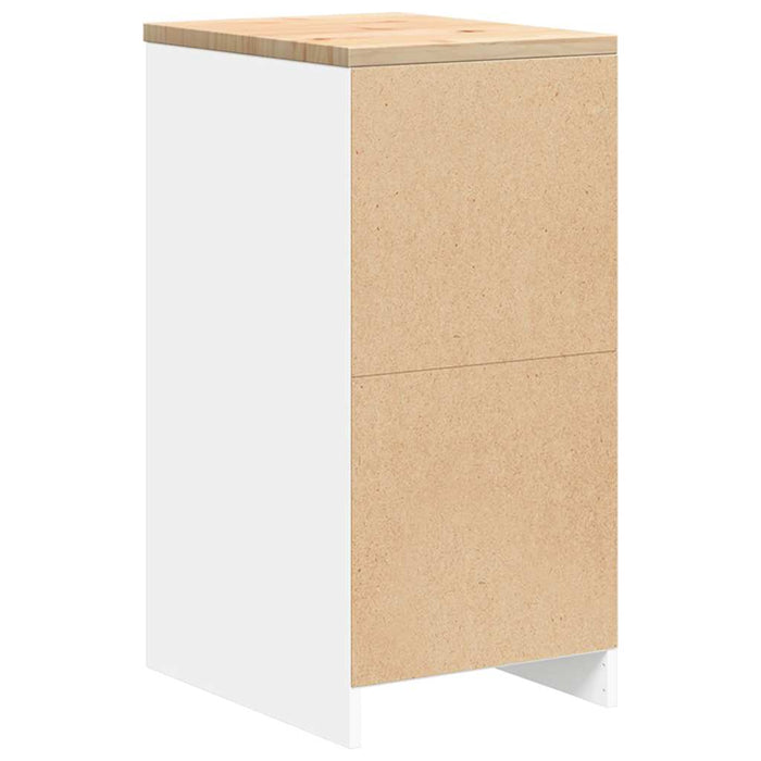 Garage Storage Cabinet White 40x51x85 cm Solid Wood Pine