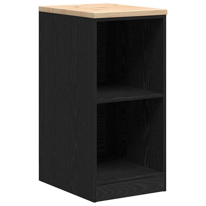 Garage Storage Cabinet Black 40x51x85 cm Solid Wood Pine