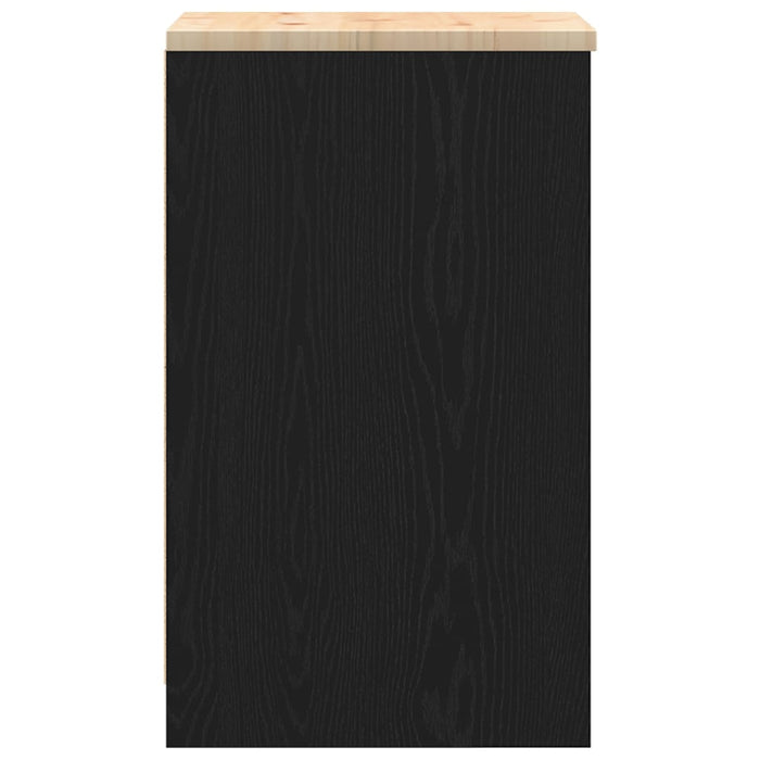 Garage Storage Cabinet Black 40x51x85 cm Solid Wood Pine